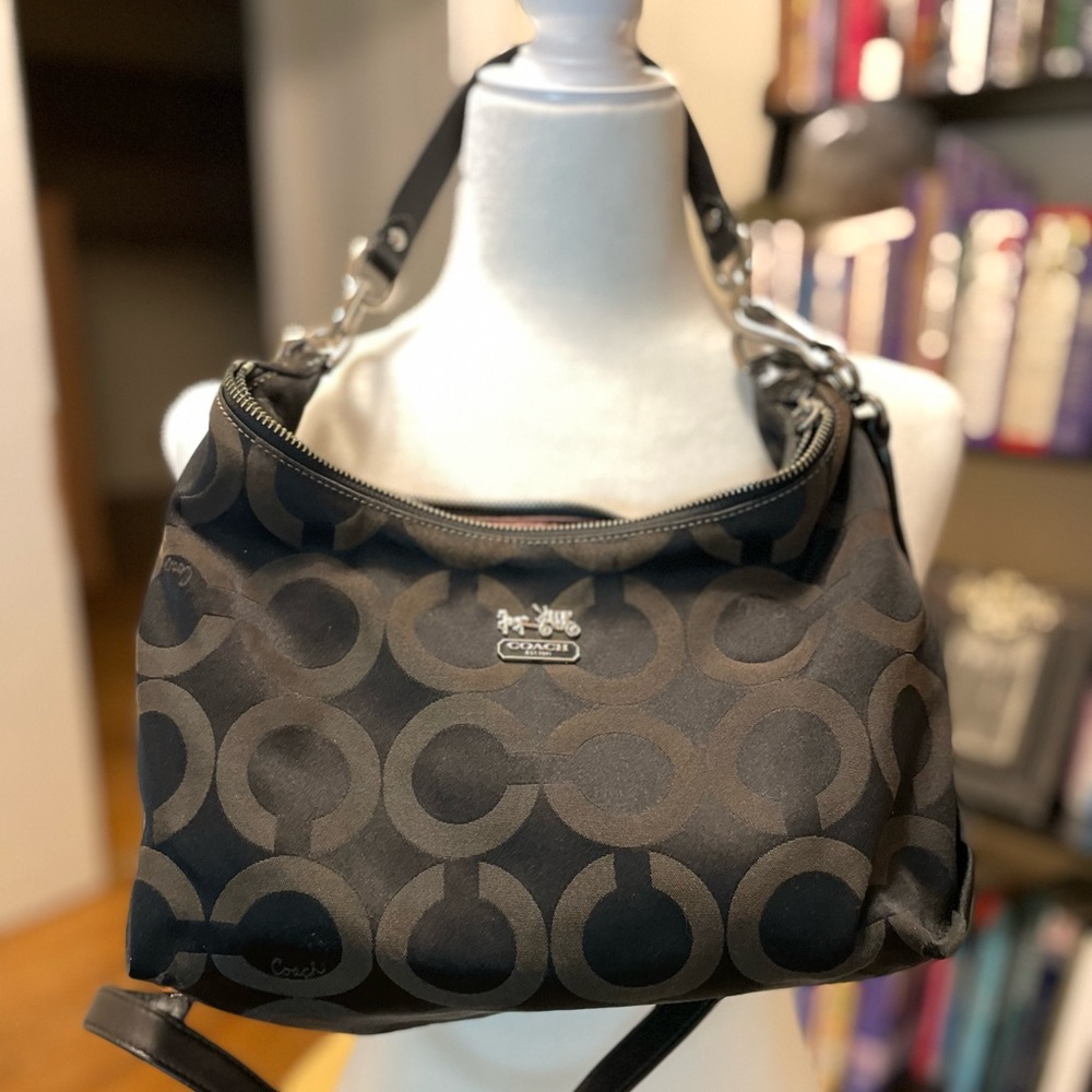 Coach Madison Op-Art Black Handbag